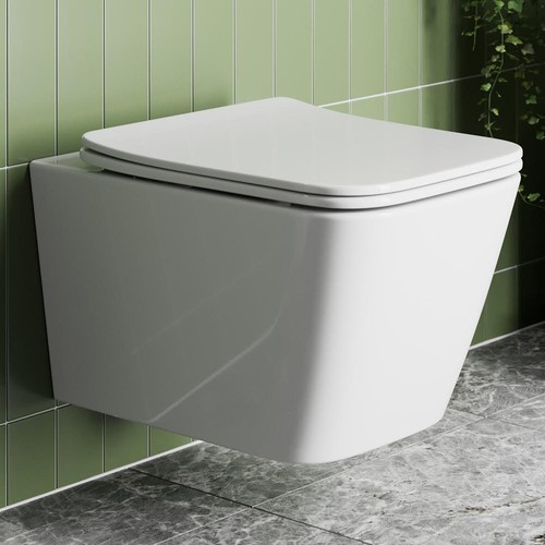 Slim soft close square toilet - soft,