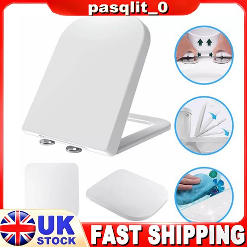 Soft close square toilet seat - close,