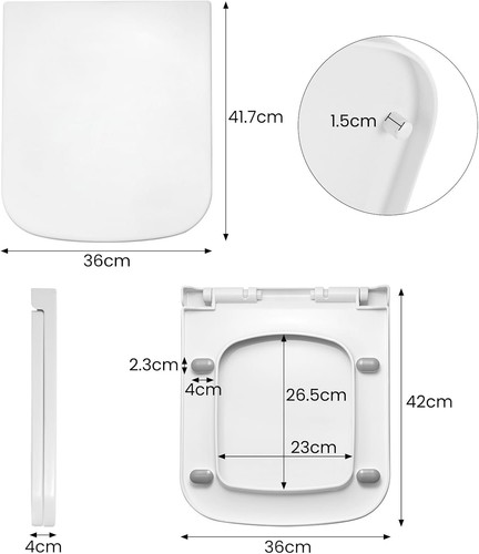 Square toilet seat - seat, 36x42x4cm