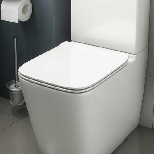 Slim soft close square toilet - close,