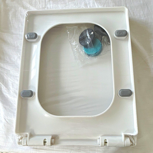 White square toilet seat - white,