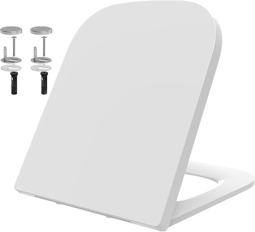 Soft close square toilet - close,