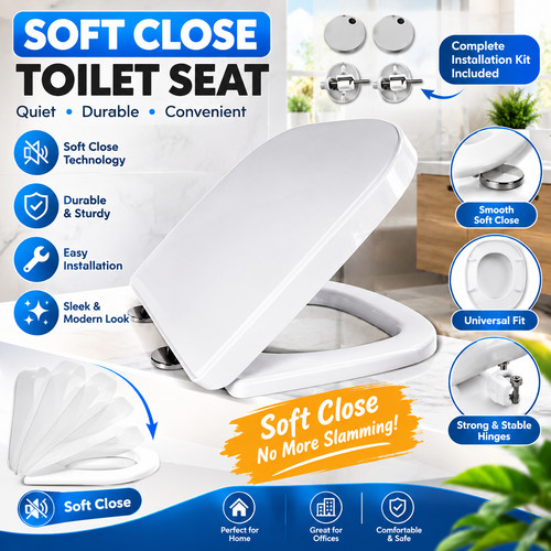 Square toilet seat soft close - square,