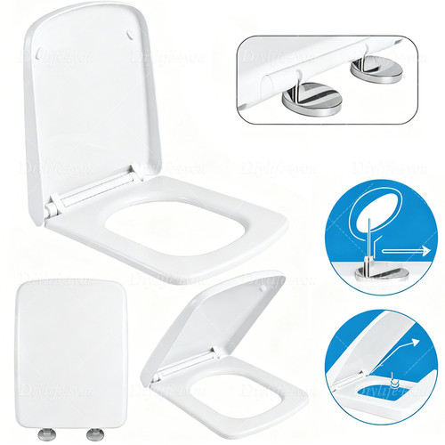 Soft close square toilet seat - square,